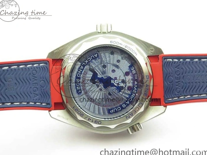0504 Comfortable Planet Ocean 43.5mm America’s Cup VSF Best Edition White Dial On Blue Gummy Strap A 7900